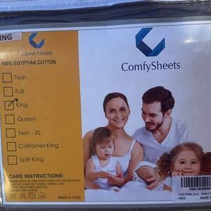 Comfy Sheets Egyptian Cotton 1000-TC King Sheets 6 Piece Set, Dark Grey